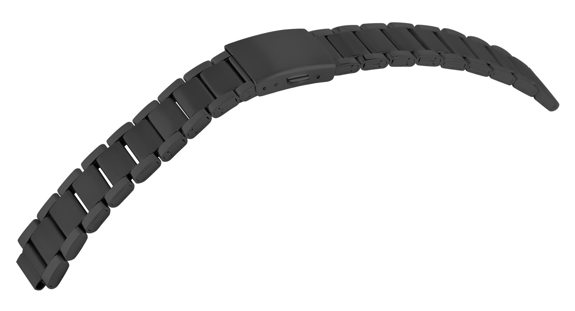 Engelhardt Uhrenarmband 8100161 Edelstahl, mit Faltschließe, schwarz, 18 - 24 mm