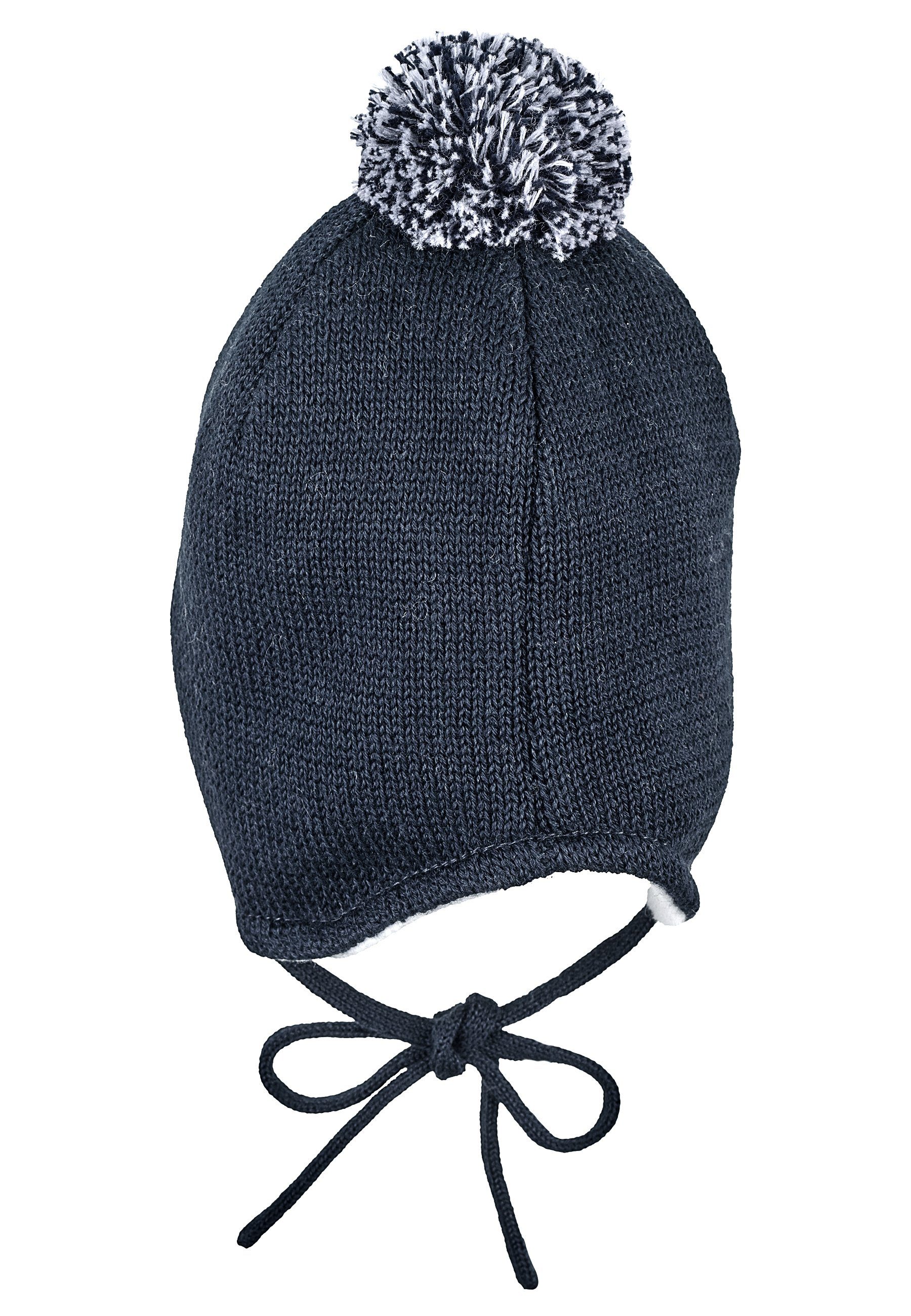 Sterntaler® Strickmütze Strickmütze Bommelmix (1-St) Bommelmütze mit Bindebänder und Ohrenklappen – Bild 2 von 5