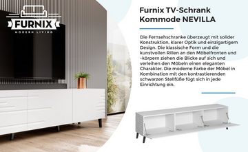 Furnix TV-Schrank NEVILLA Fernsehschrank mit dekorativen gefrästen Fronten Maße: B186 x H48 x T40 cm