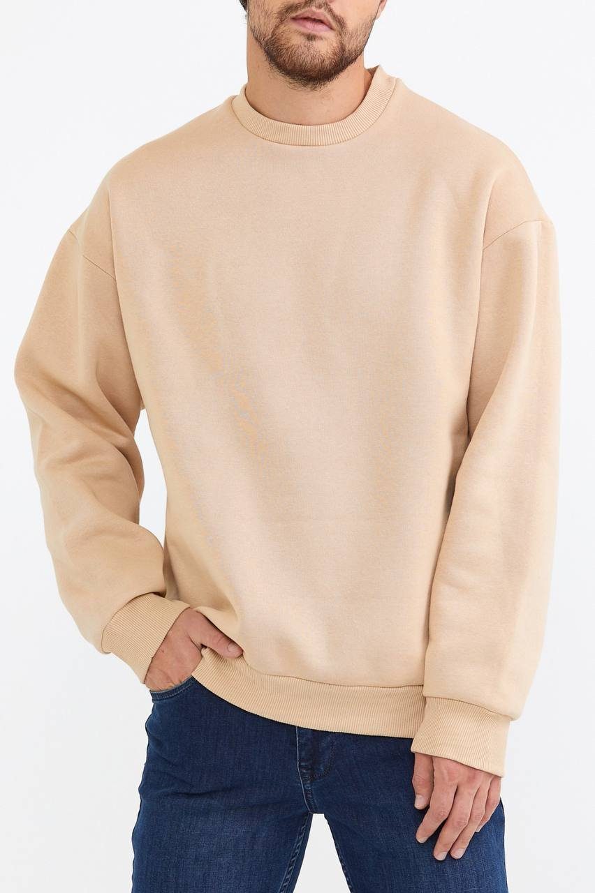 Sweater Basic Sweatshirt Langarm Oversize Pullover Baumwolle Langarmshirt