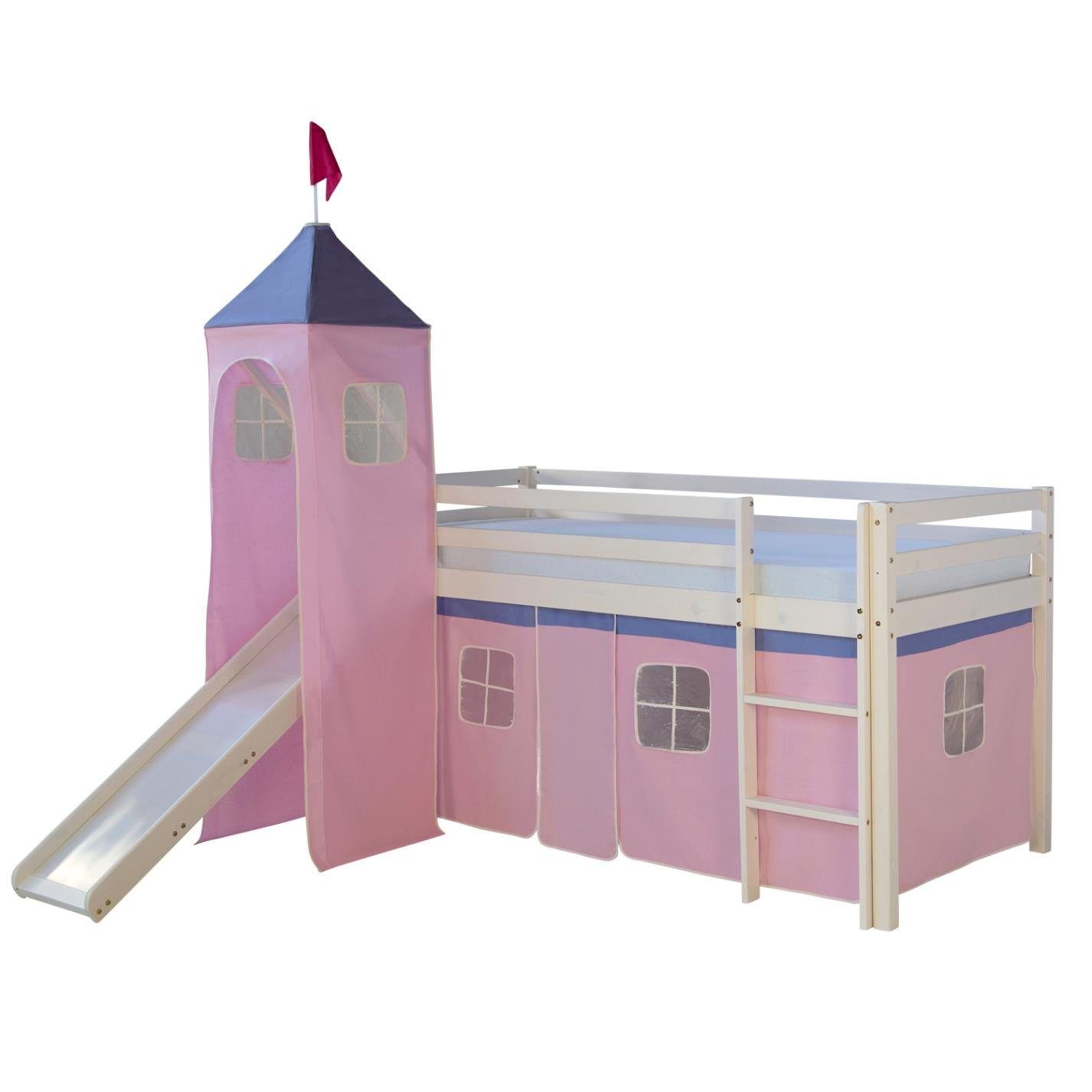 Homestyle4u Hochbett Kinderbett mit Leiter und günstig online kaufen