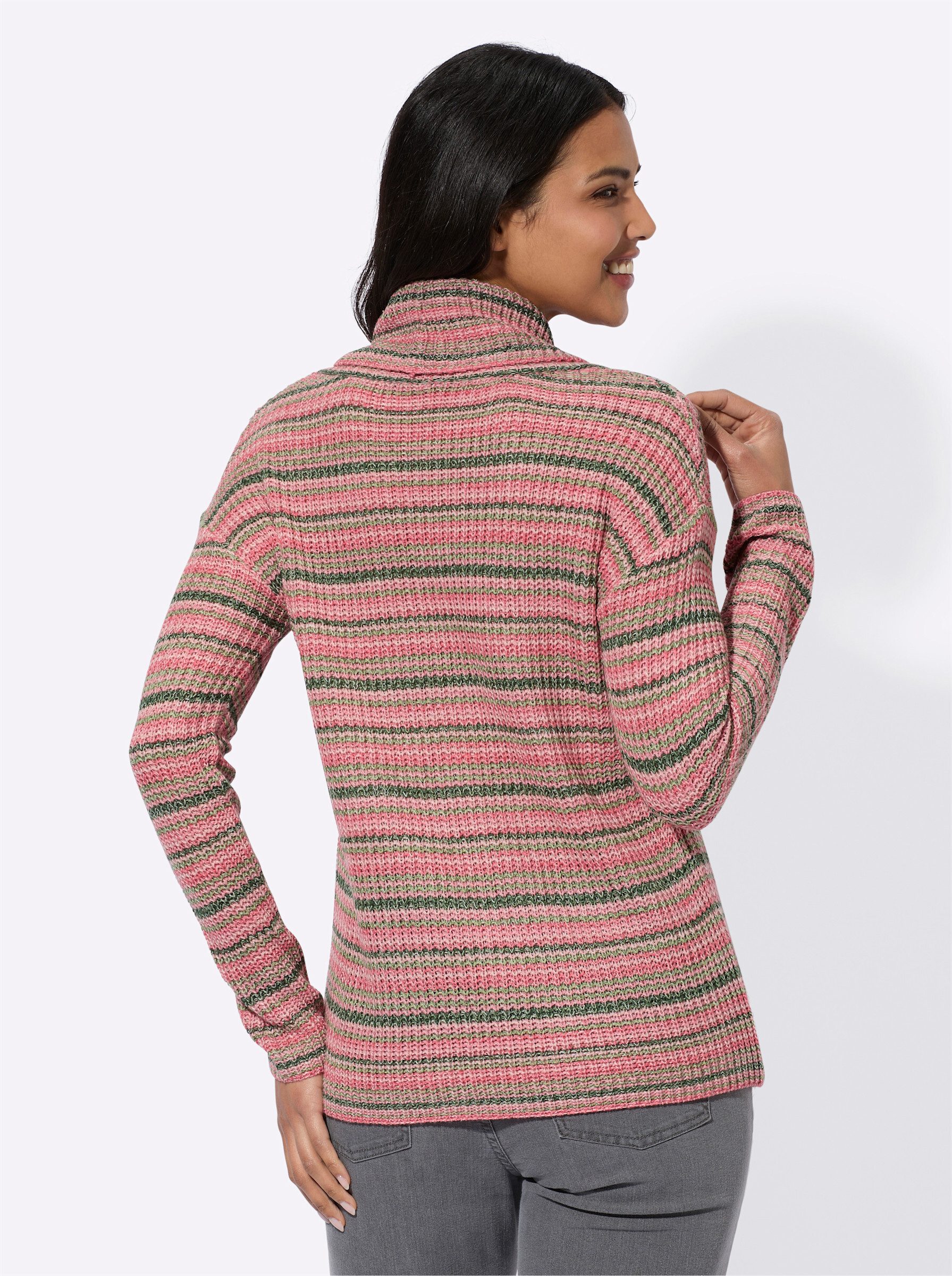 Sieh an! Strickpullover Rollkragen-Pullover Langarm Rippoptik