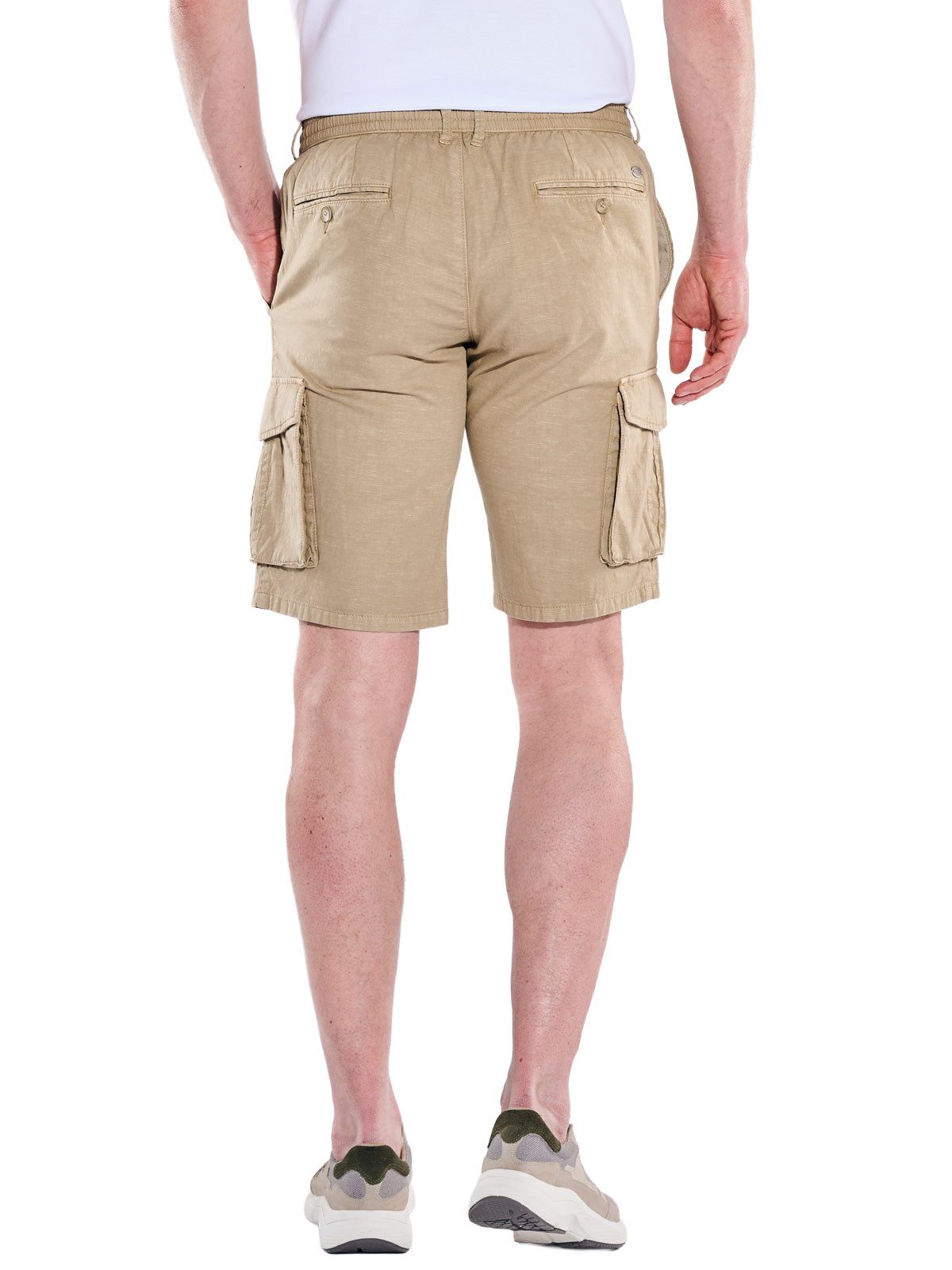 Engbers Cargobermudas Herren Cargo Shorts in Leinenoptik, Cognac