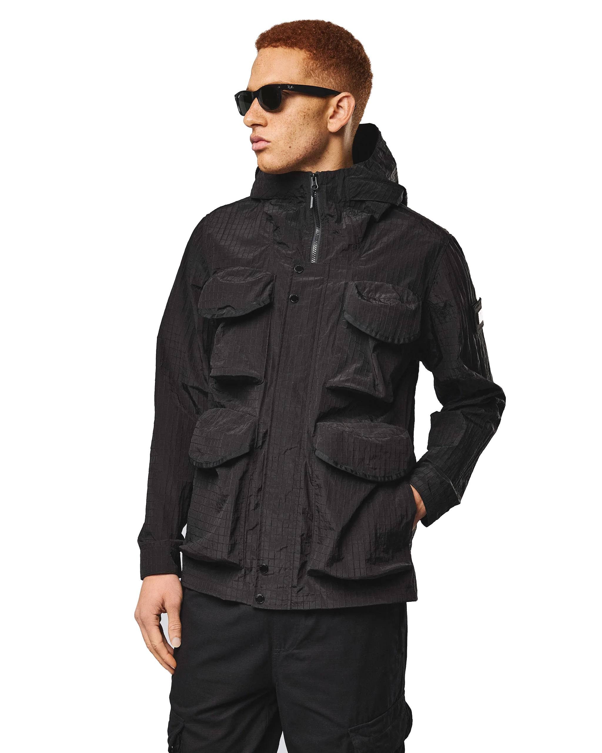 Weekend Offender Langjacke Jacke Weekend Offender Cotoca Nylon-Verzierungen an den Taschen und unter der Windschutzleiste