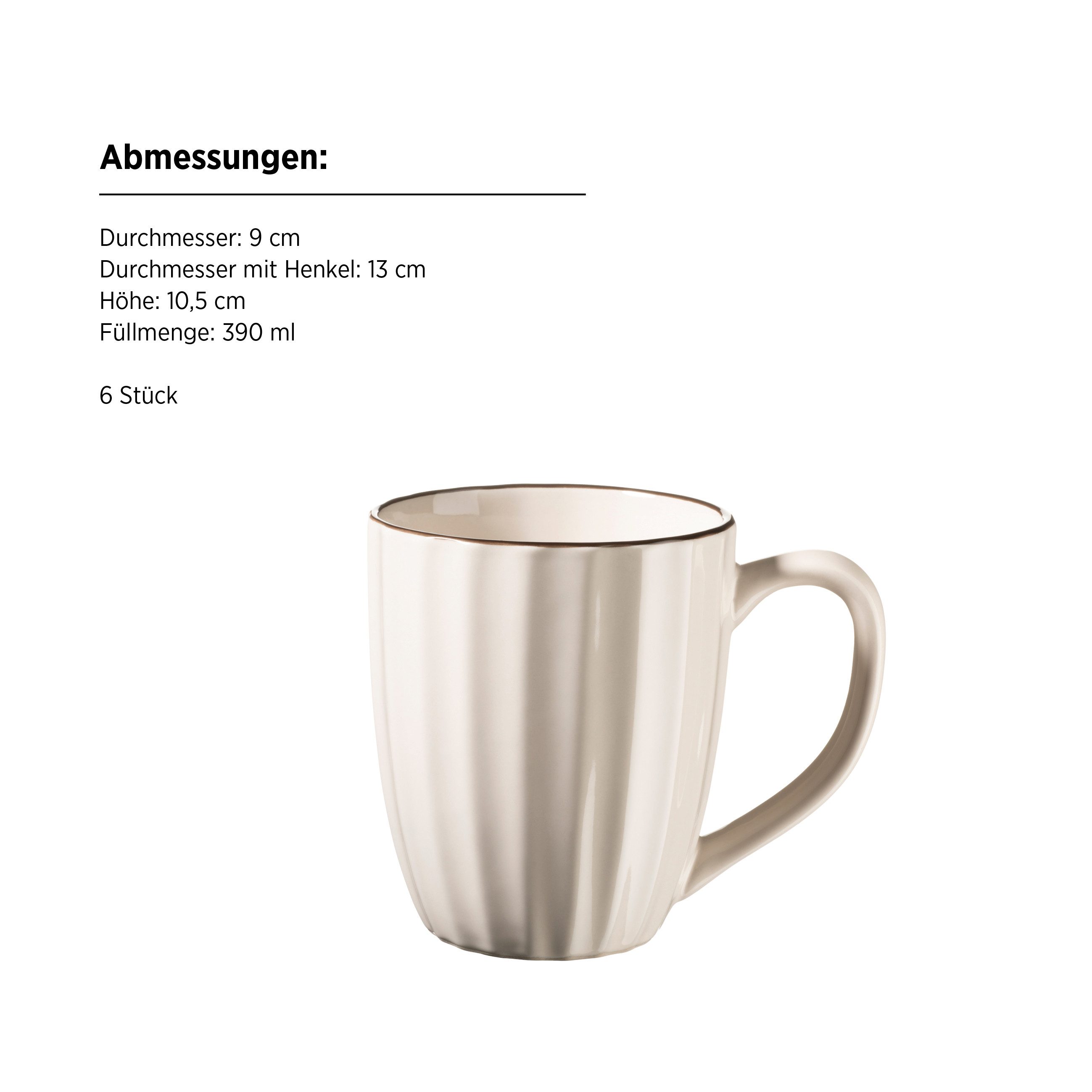 MÄSER Tasse Osita, 4-tlg., Steinzeug