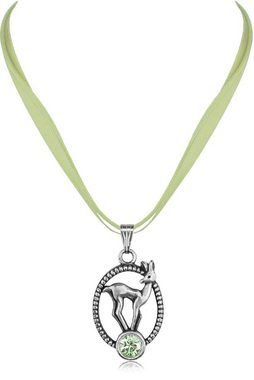 LUISIA® Kette mit Anhänger Halskette "Valentina Reh" mit Kristall von Swarovski® - Satinband (1-tlg., inkl. Schmuckbox)