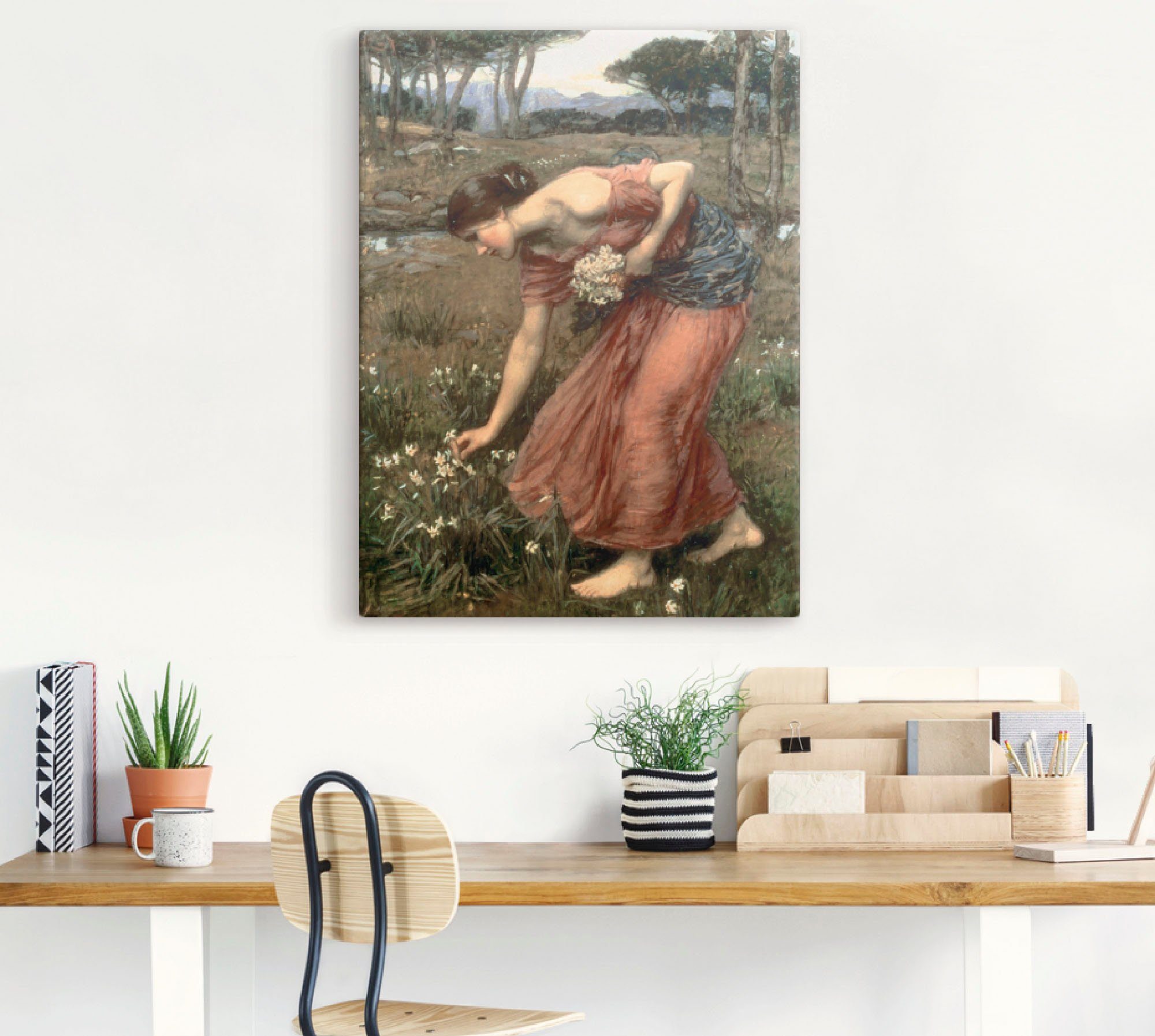 Artland Leinwandbild Narziß, Frau (1 St), auf Holzrahmen gespannt