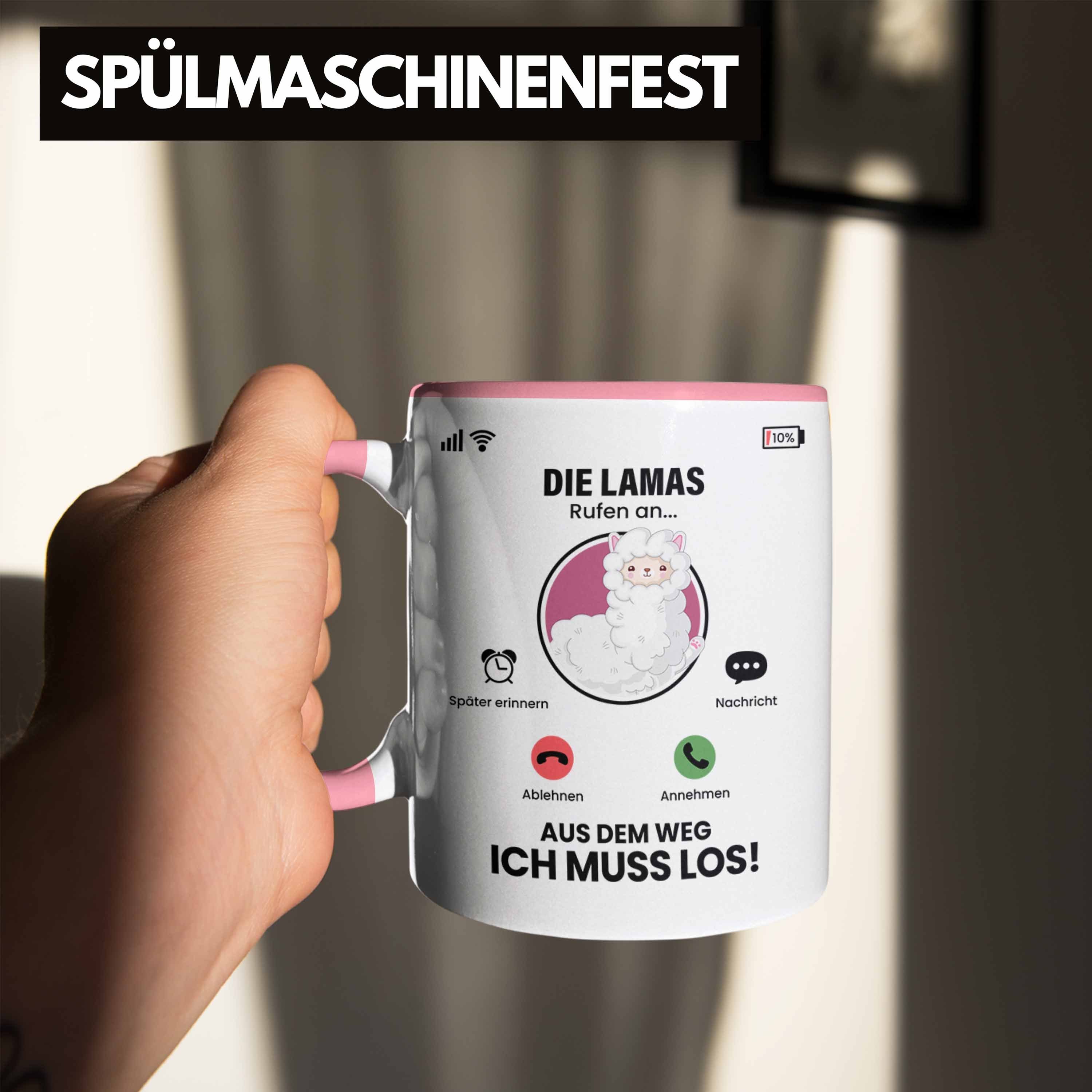 Lamas Geschenk Rufen Die für Rosa Geschenki Trendation Tasse Lamas Tasse Besitzer Züchter An