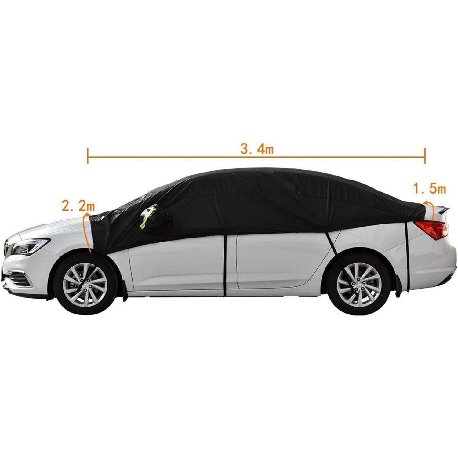 LuxusKollektion Frontscheibenabdeckung Halbgarage Windschutzscheibe Leuchtstreifen Frostschutz 8 Gurte