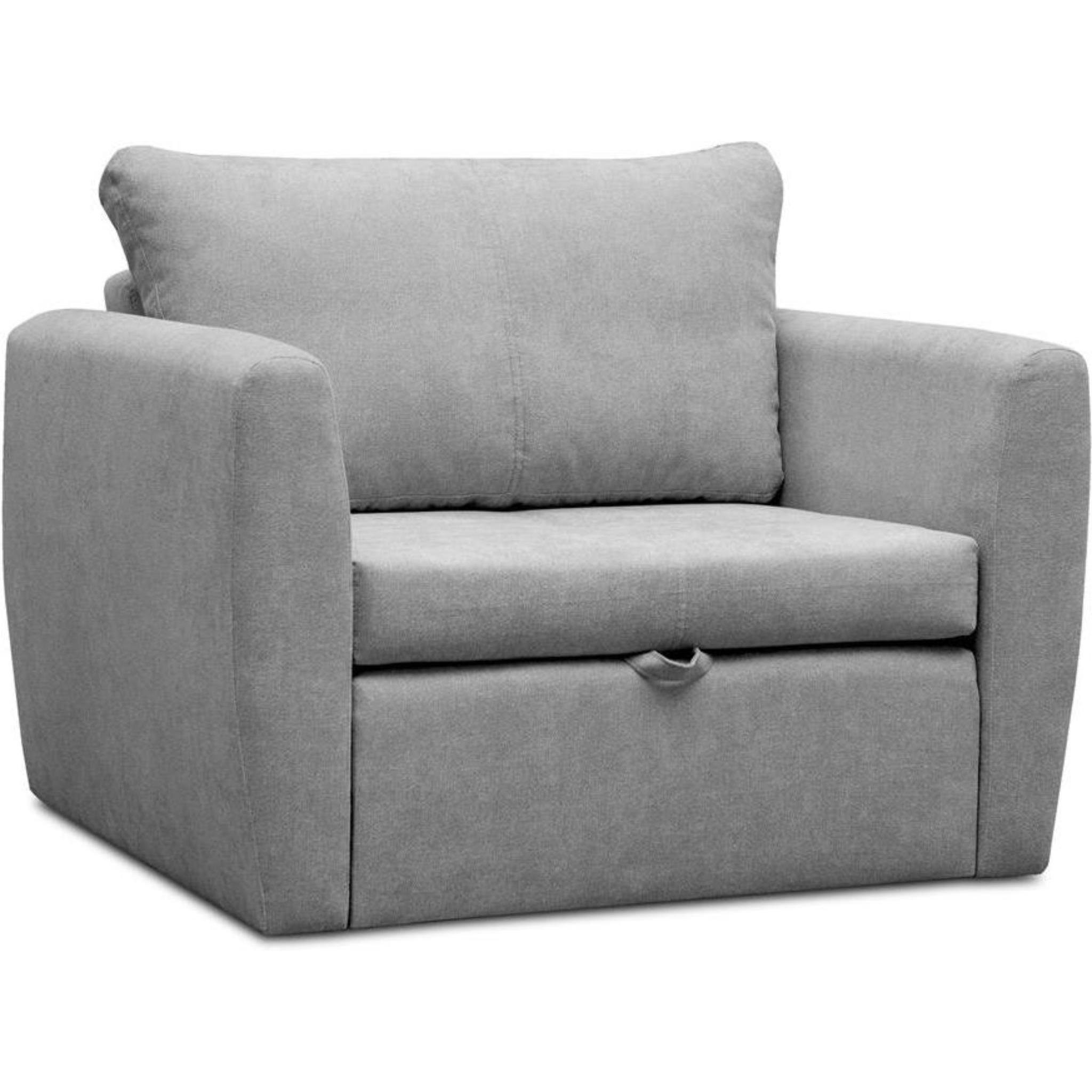 1-Sitzer Schlaffunktion, (alfa Kamel mit Grau (Modern Polstersessel Relaxsessel Beautysofa Bettkasten, Sofa, 50) Wohnzimmersessel),
