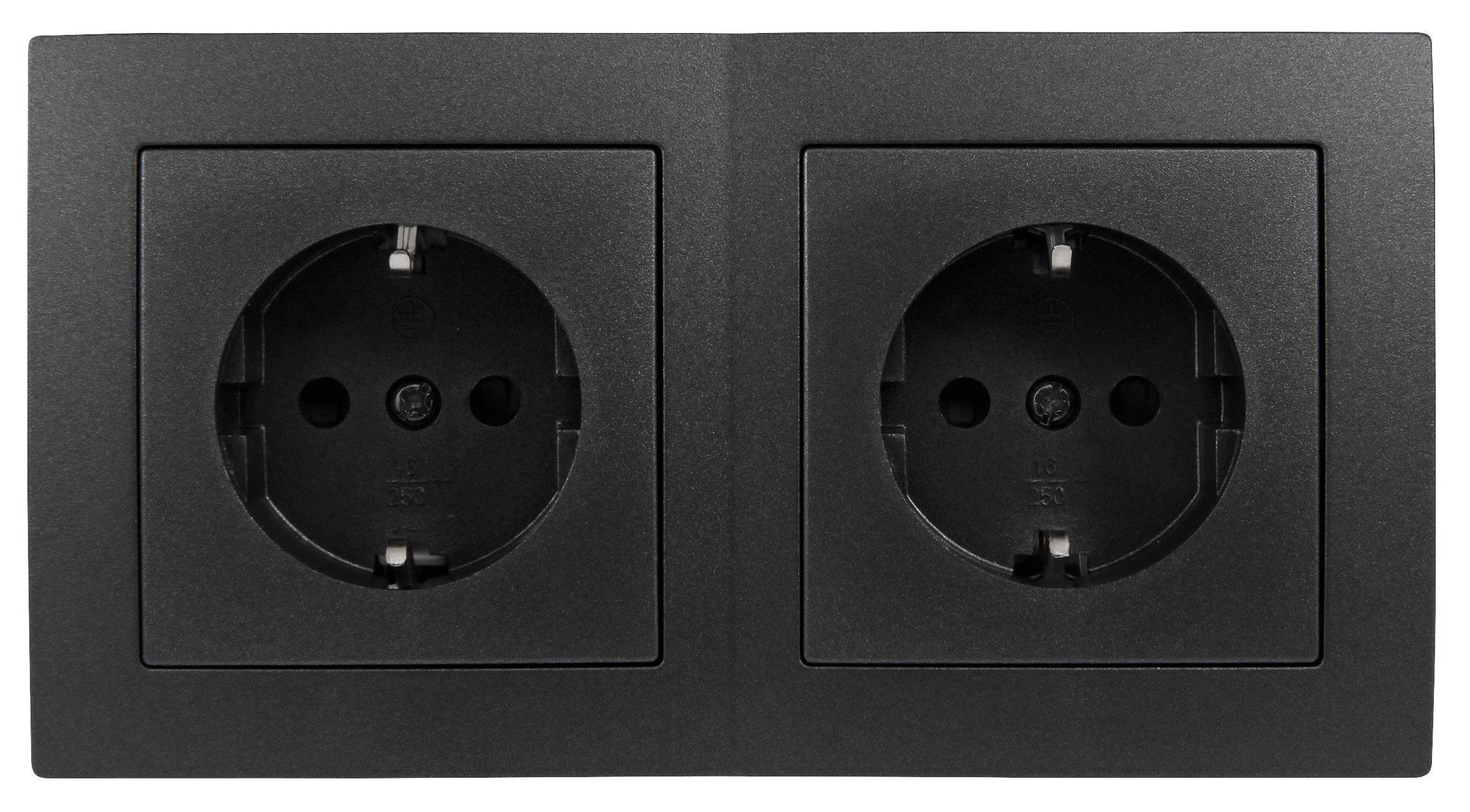 McPower Steckdose Steckdosen Set McPower Flair Beginner 2S 3-teilig, anthrazit