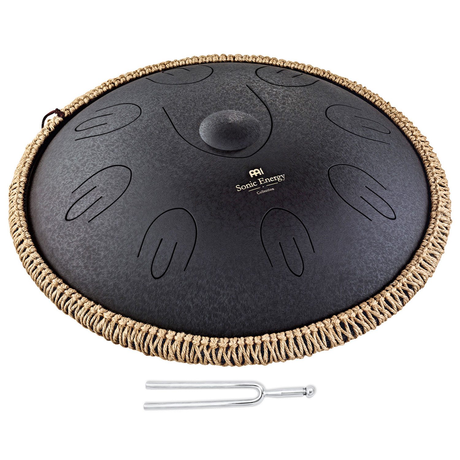 Meinl Sonic Energy Handpan MEINL Sonic Energy Steel Tongue Drum OSTD1BK mit Stimmgabel, 1-St., Tongue Drum, Vorteils-Set mit Stimmgabel