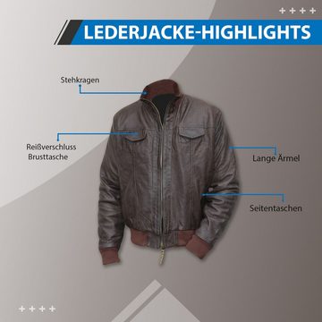 German Wear Lederjacke Trend 520J Lederjacke Jacke aus Lamm Nappa Leder dunkelbraun