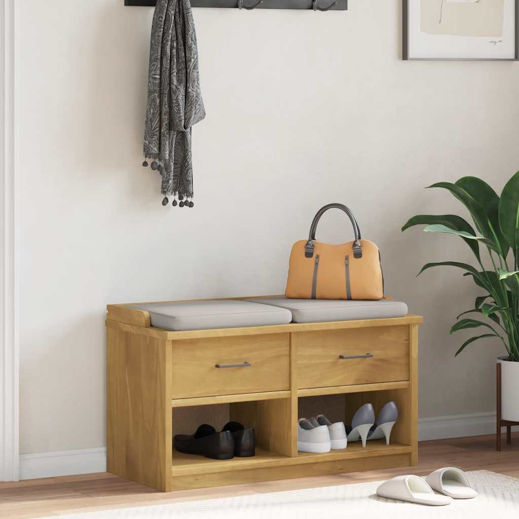 vidaXL Sitzbank Flurbank SANDNES 87x40x50 cm Massivholz Kiefer