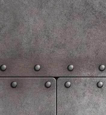 MyMaxxi Dekorationsfolie Küchenrückwand dunkele Stahlwand selbstklebend Spritzschutz Folie