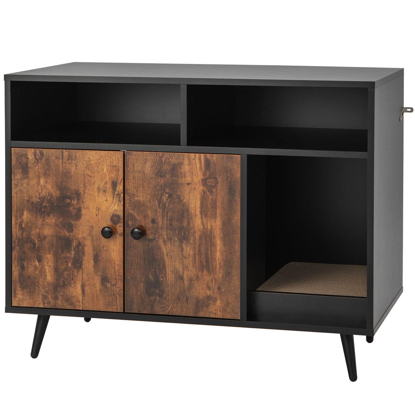 COSTWAY Tierhaus Katzenschrank, mit Kratzunterlage, Doppeltüren, offenem Re günstig online kaufen