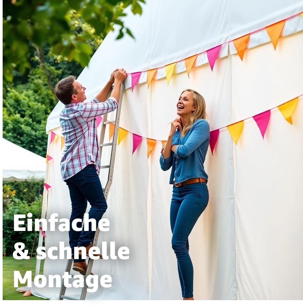 FESTIFUN Wimpelkette 100 Meter Wimpelkette bunt - XXL Girlande aus Stoff