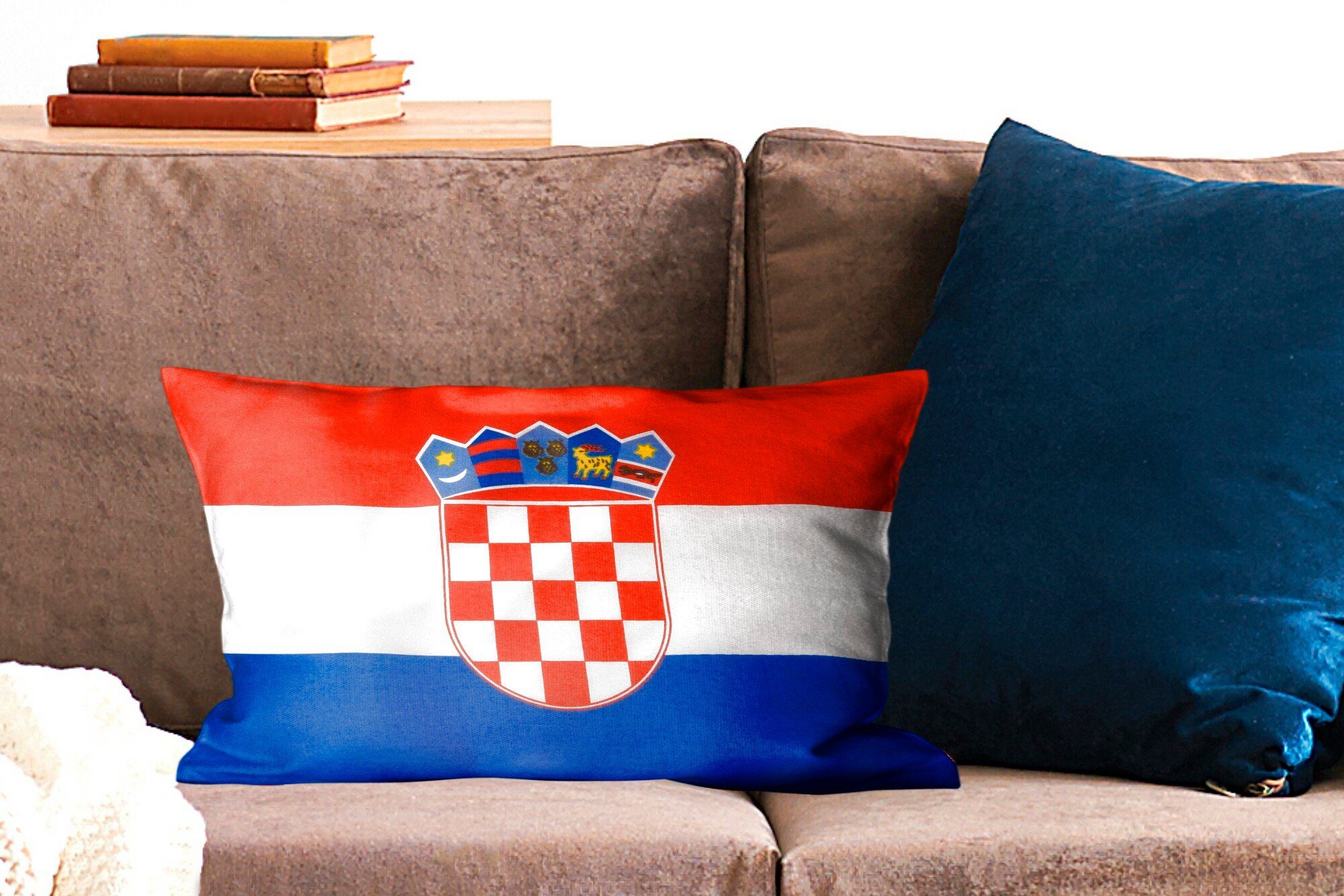 MuchoWow Dekokissen Foto der kroatischen Flagge, Kissenbezug für Sofa,  Dekorationkissen, Wohnzimmer, Kissenhüllen