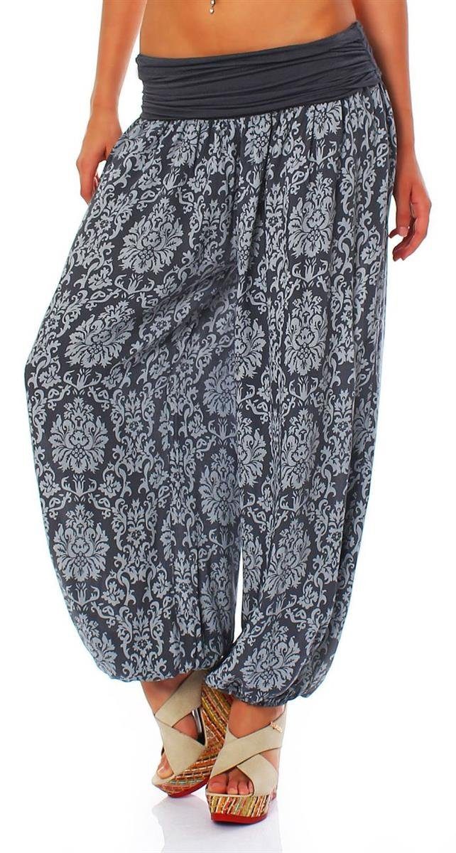 malito more than fashion Haremshose malito Damen Pumphose mit Yoga Muster, Haremshose zum Tanzen, Aladin im sommerlichen Design Einheitsgröße