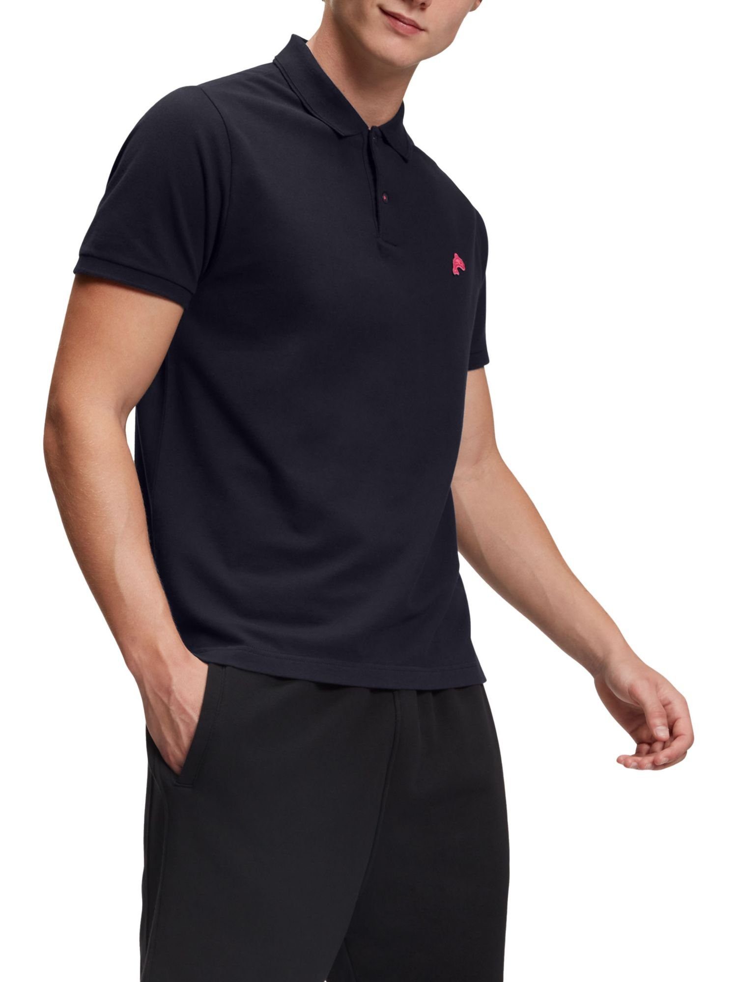 Klassisches BLACK Poloshirt Dolphin-Batch Tennis-Poloshirt Esprit mit