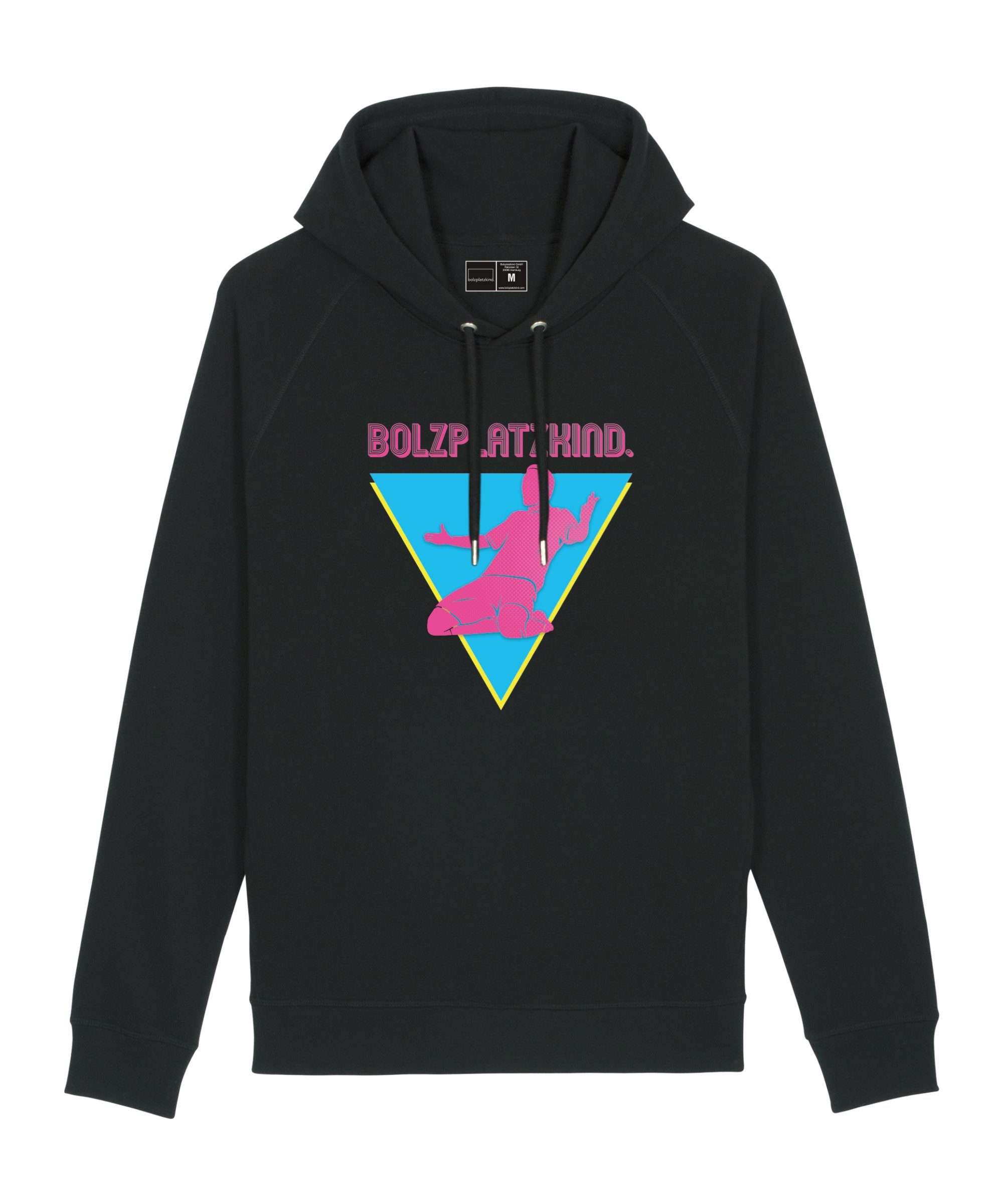 Bolzplatzkind Sweatshirt "80er Jahre" schwarzpinkblau Hoody Disco