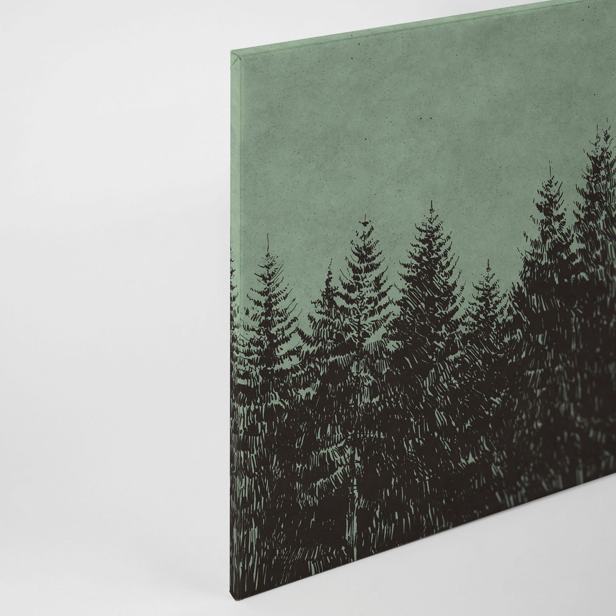 Leinwandbild Wald forest, Création Keilrahmen grün, (1 black schwarz St), Wald Bild A.S.