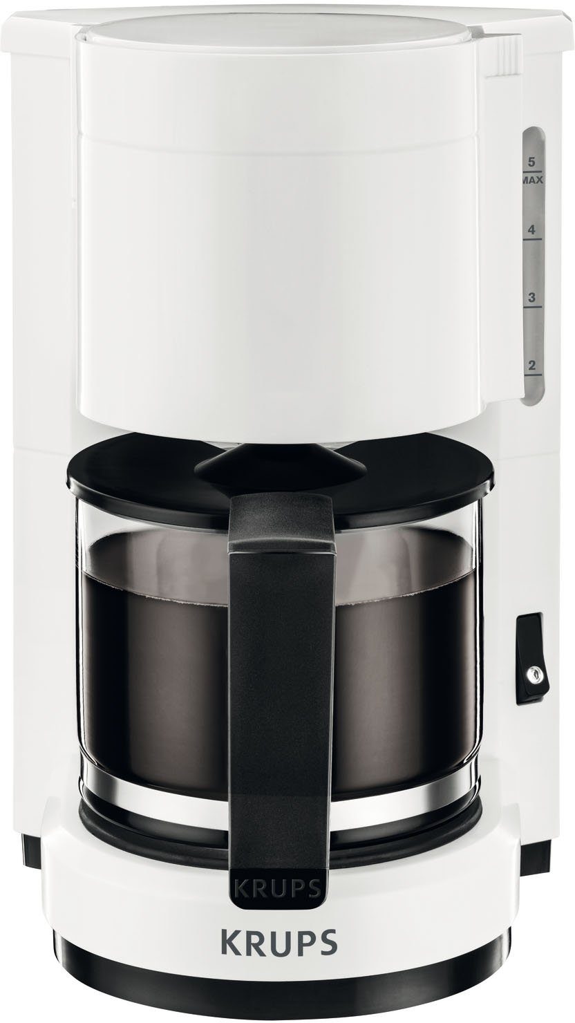 Krups Filterkaffeemaschine F18301 Aromacafe, 0,6l Kaffeekanne, für 5-7  Tassen Kaffee, herausnehmbarer Filterhalter, Warmhaltefunktion,  Warmhaltefunktion mit automatischer Abschaltung nach 30 Minuten