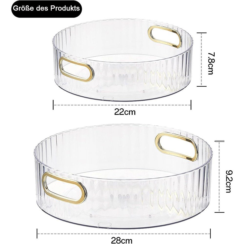 2 Organizer Drehteller, Susan Transparent Lazy für Drehteller Schrank NUODWELL Gewürzregal Stücke Küche