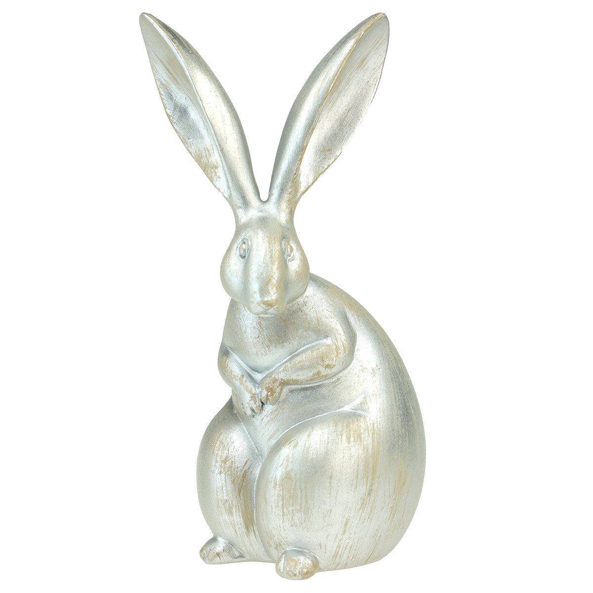 Florists Products Osterhase 3er Set Deko Hasen Silber Vintage-Stil Polyresin Ostern, 3 Stück