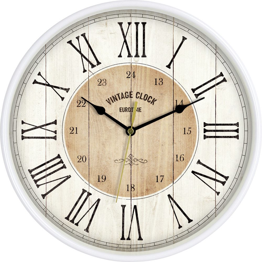 EUROTIME Wanduhr EUROTIME 81748-07 Quarz Wanduhr 30.5 cm Weiß