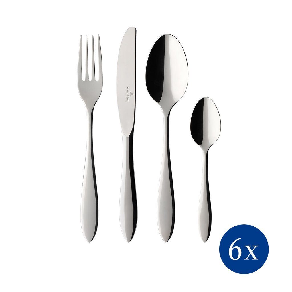 Villeroy & Boch Besteck-Set Arthur Tafelbesteck 24-teilig (24-tlg), 6 Personen, Edelstahl