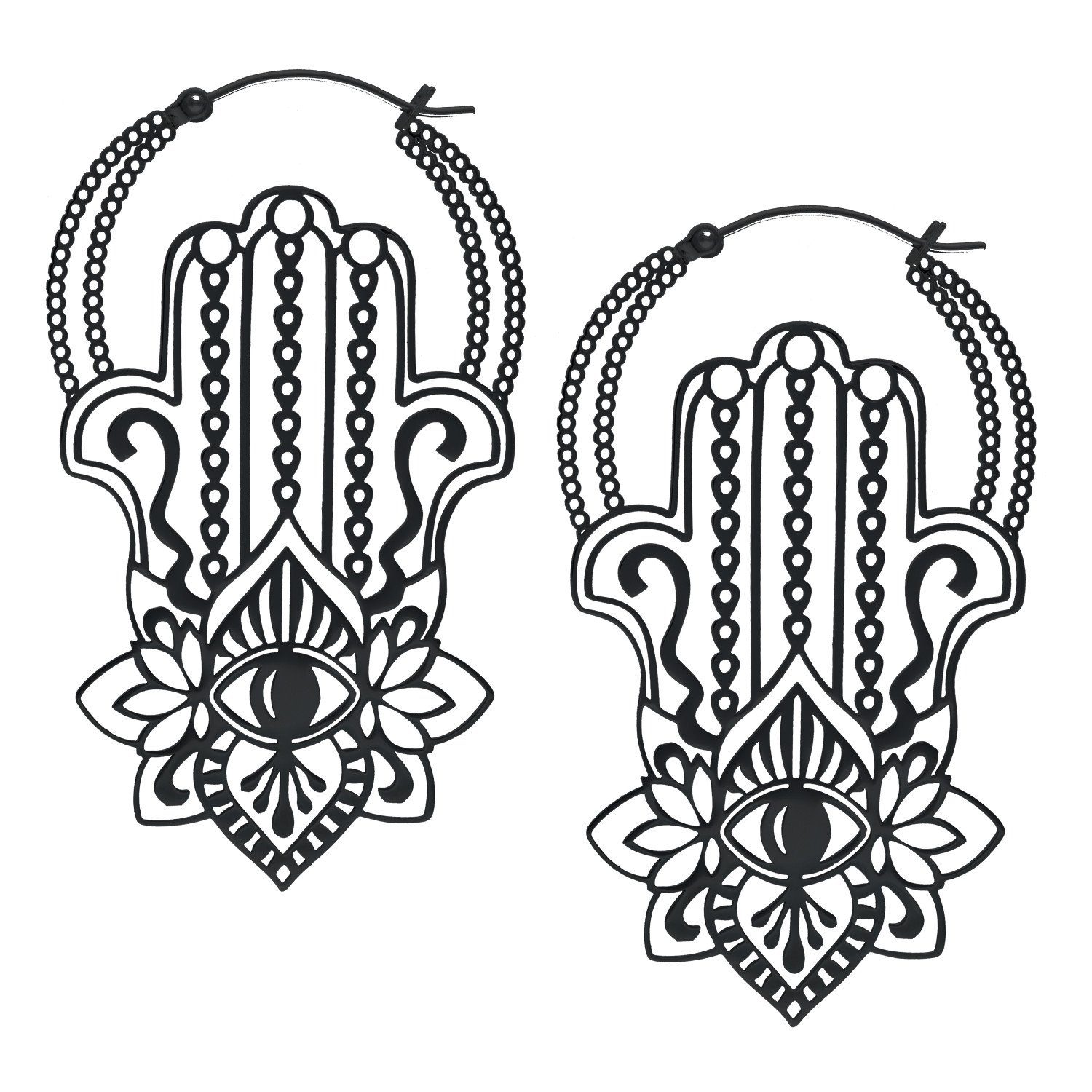 Paar Ohrhänger Khamsa Hoops