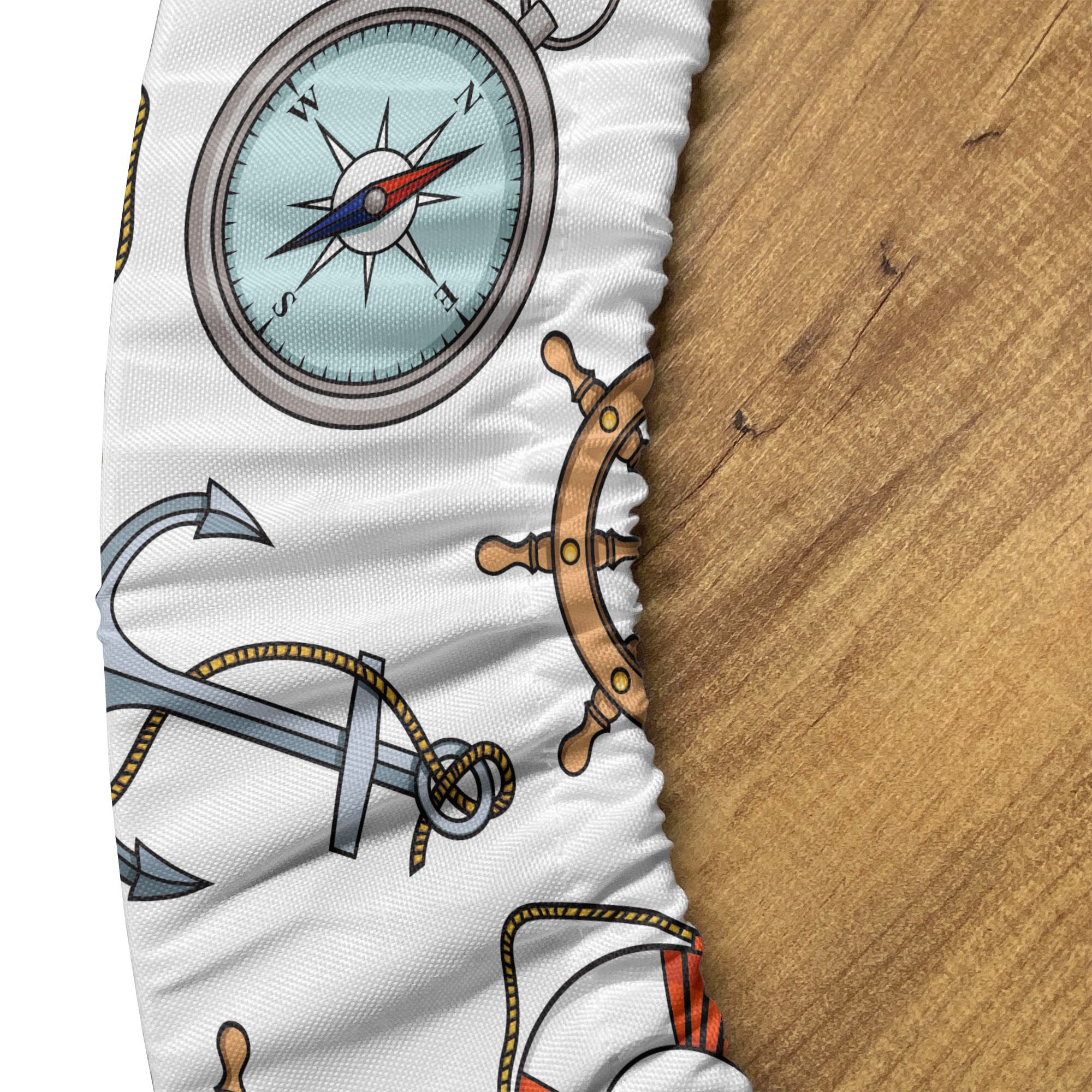 Abakuhaus Tischdecke Rundum-elastische Stofftischdecke, Kompass Helm Life Buoy Anchor