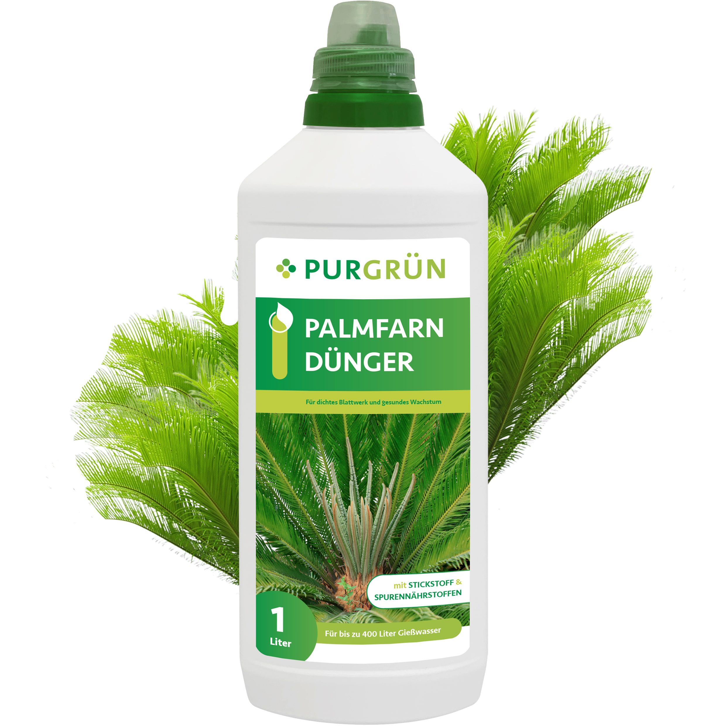 Universaldünger Purgrün Palmfarn Dünger, NPK 10+4+6, für grünes Blattwerk, 1L
