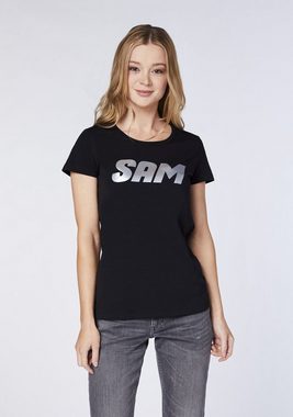 Uncle Sam Print-Shirt mit Metallic-Logo