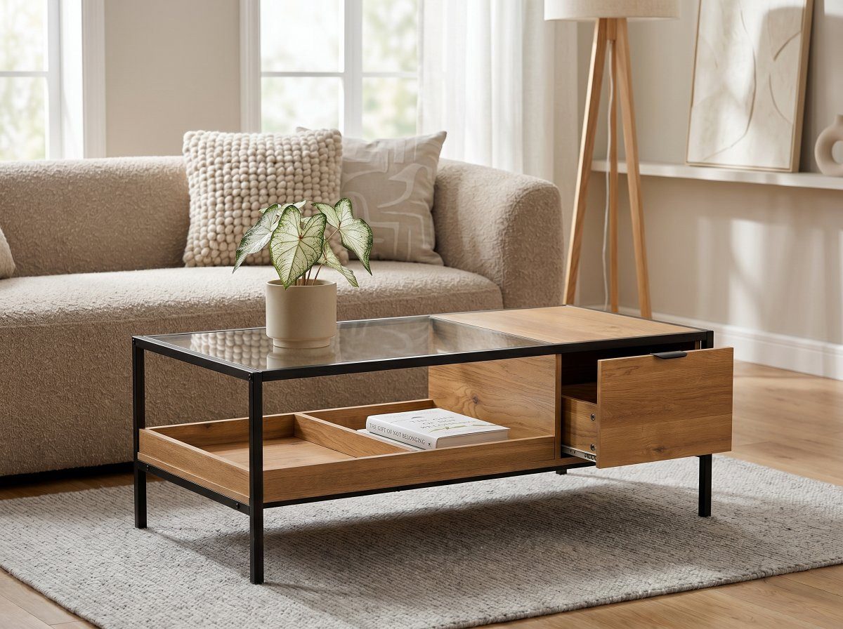 Eiche Glas Couchtische online kaufen