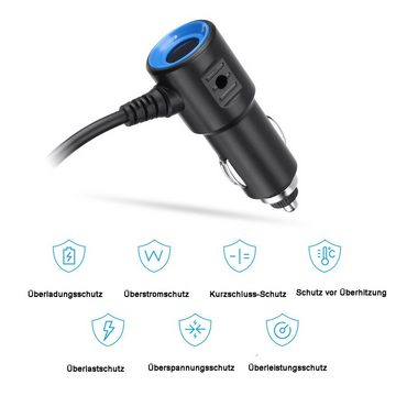 ombar KFZ-Adapter 12-24V, 3xUSB Buchse,3-fach Zigarettenanzünder Verteiler KFZ-Adapter USB-C zu USB-C