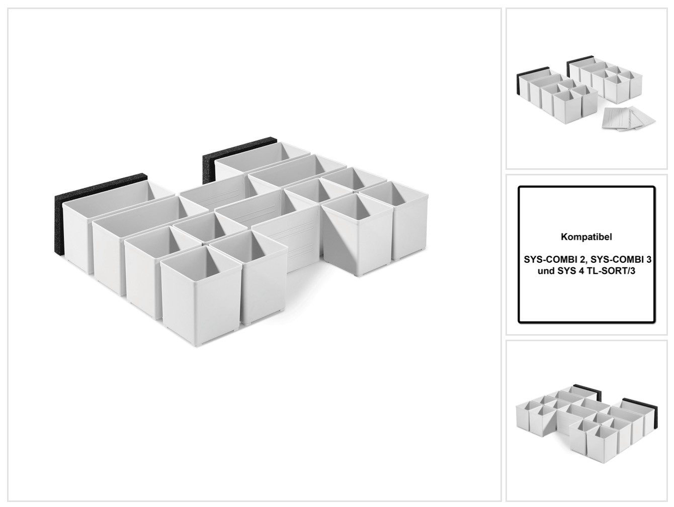 FESTOOL Werkzeugkoffer Einsatzboxen Set 60x60/120x71 3xFT (201124) 17 tlg. für SYS-COMBI 2