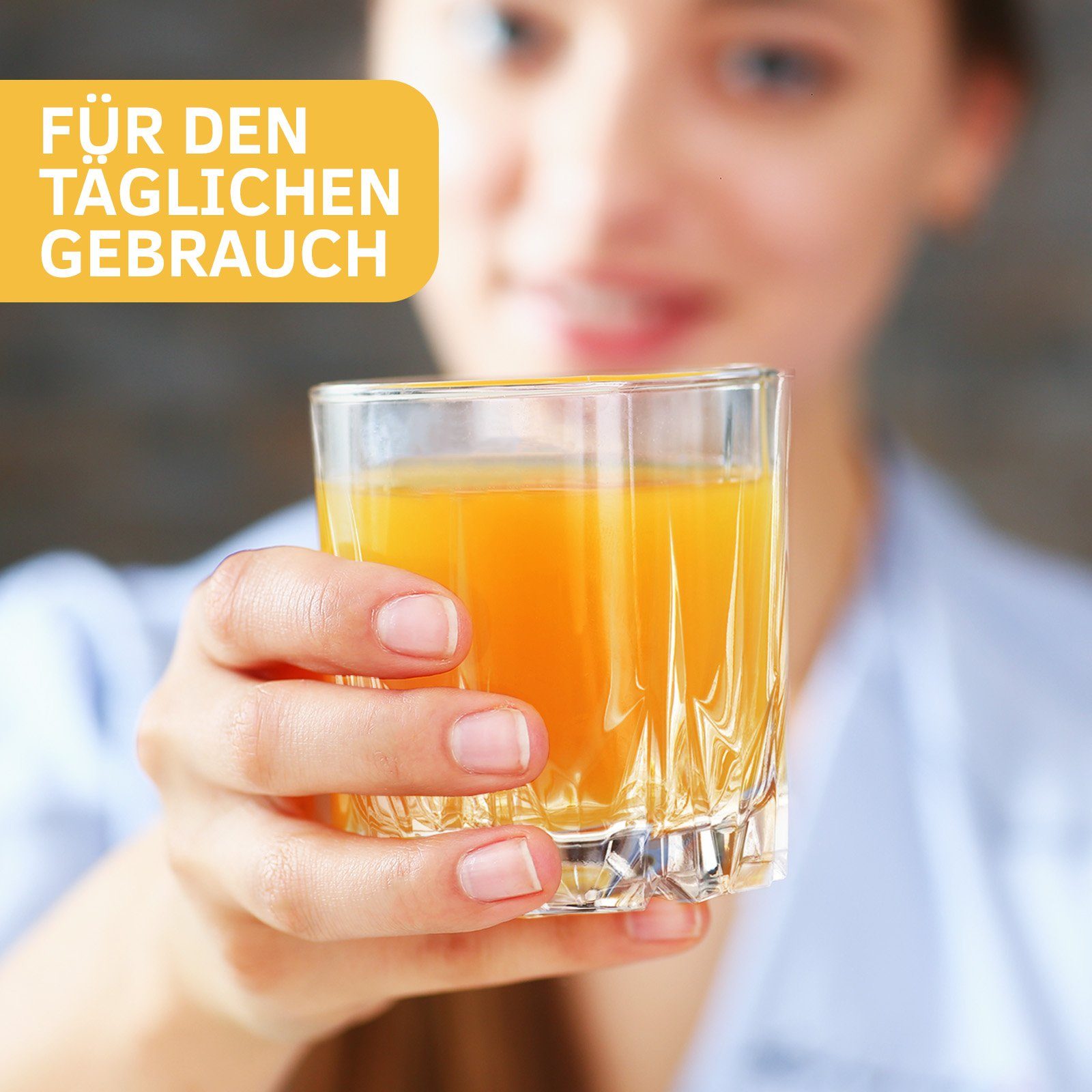 KONZEPT Gläser-Set Wassergläser Trinkgläser Set, Widerstandsfähiges Glas, 6-tlg., 6/12Set, 300ml, für Saft, Wasser, Cocktails, Gin Tonic, kalte Getränke – Bild 3 von 5
