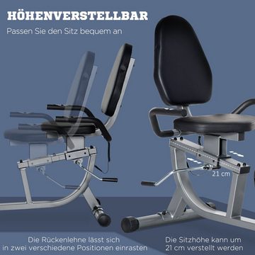 HOMCOM Heimtrainer Fahrradtrainer 8 stufig einstellbarem Magnetwiderstand Stahl ABS (1-tlg., mit LCD-Anzeige einstellbar Nutzergewicht bis 110 kg), BxLxH: 62x103x122-137 cm