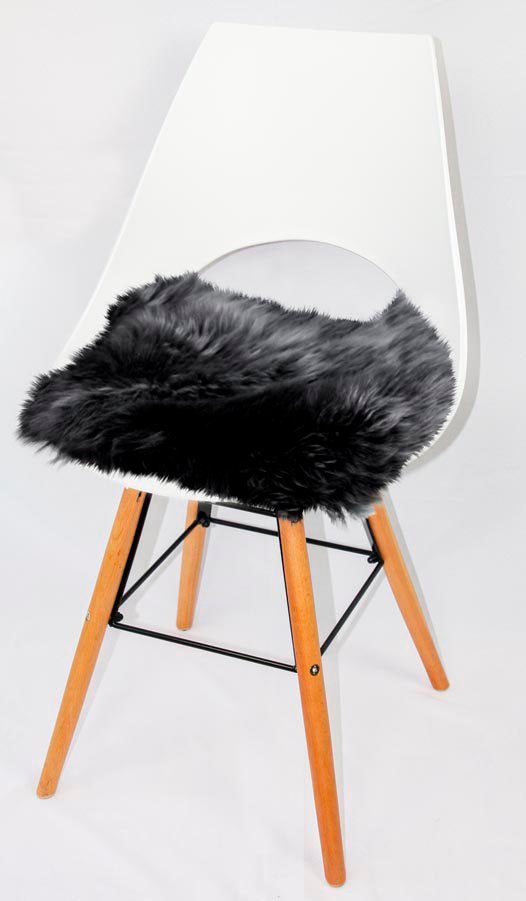 Sitzkissen Fell in weiß, Ø 40 cm, Dekofell, Kunstfell