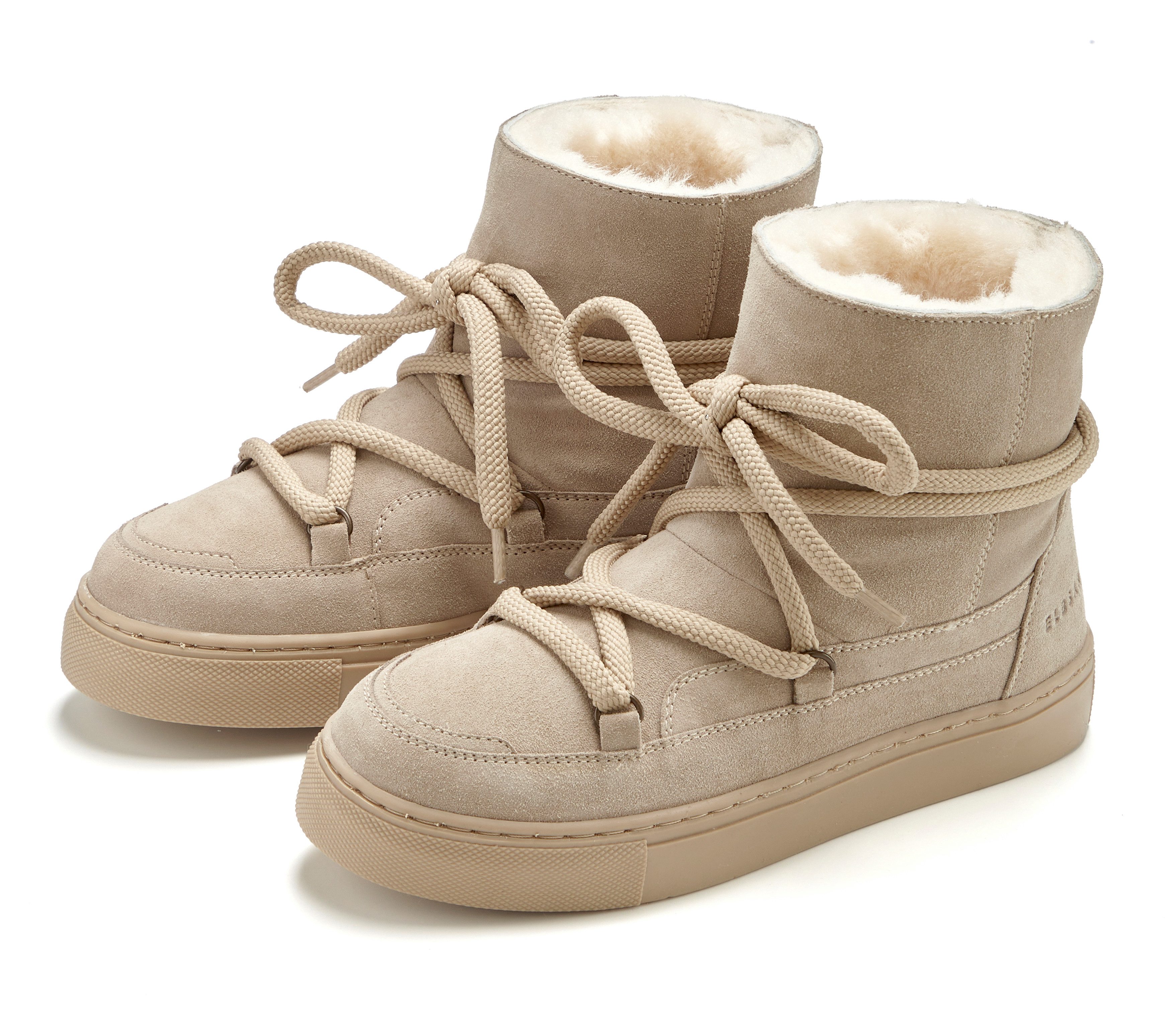 Elbsand Boots, Winterstiefelette, Winterboots, Stiefel, Lederstiefelette Stiefelette Winterstiefel aus Leder mit kuscheligem Lammfell