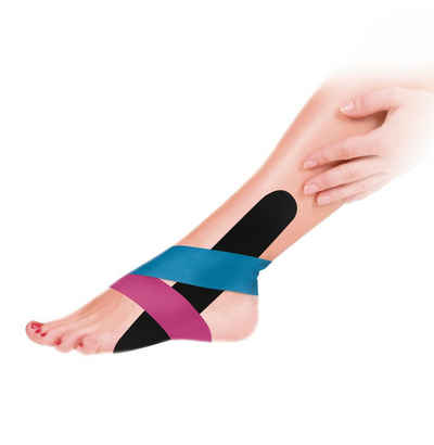 HARO-MC Kinesiologie-Tape Kinesiologie Tapes Beine und Füße, für Sport und Freizeit, zur Unterstützung Stabilisierung von Muskeln und Gelenkpartien, wasserfest, 2 Abschnitte je 5 x 15 cm, 2 Abschnitte je 5 x 30 cm