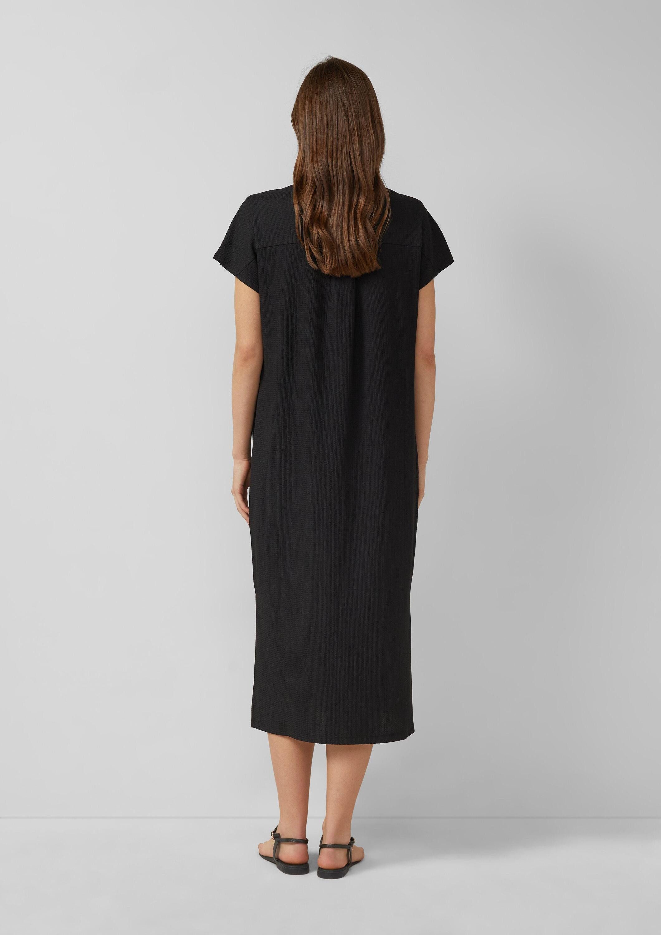 s.Oliver Midikleid Kleid Strukturiertes Jersey-Kleid mit Schlitzen