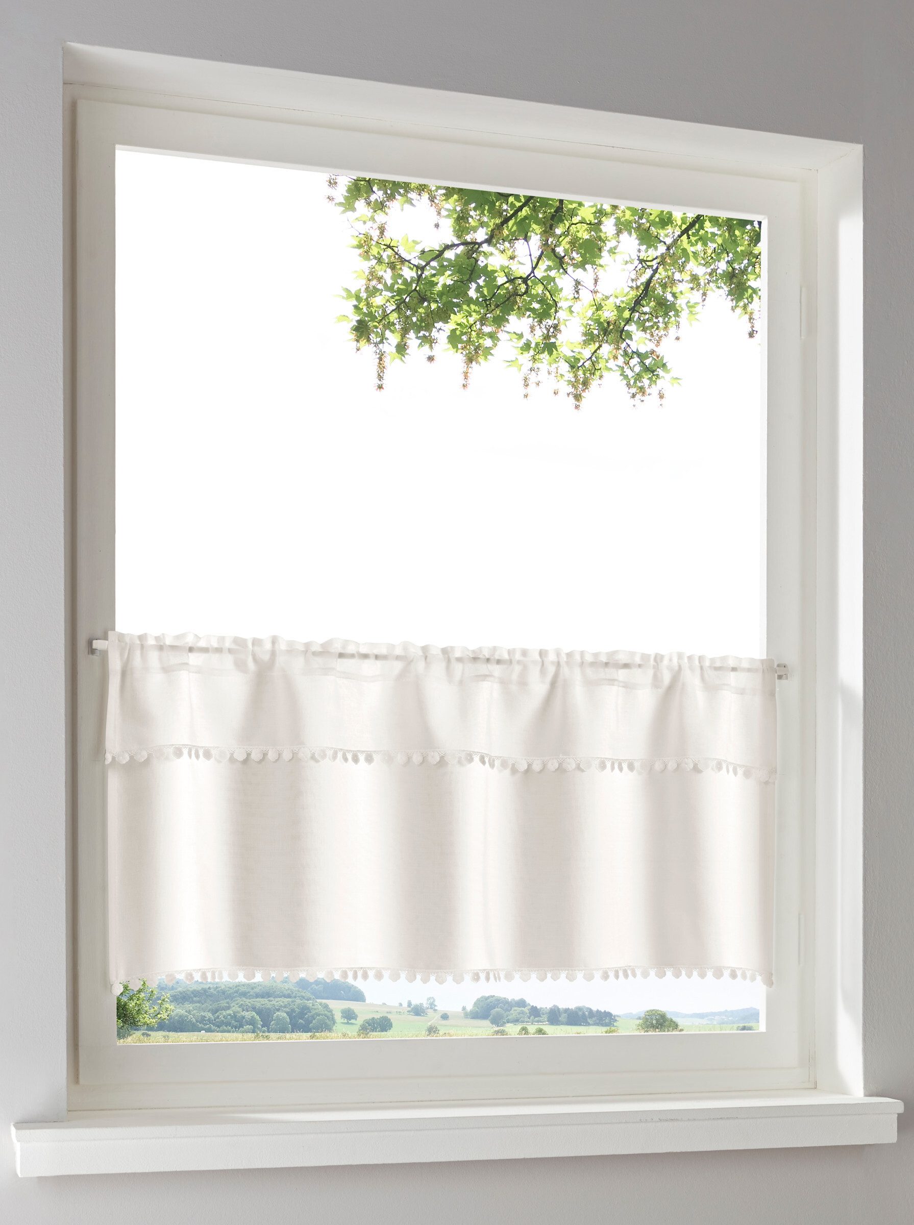 heine Gardine Querbehang (1 St), Stangendurchzug, halbtransparent, Querbehang