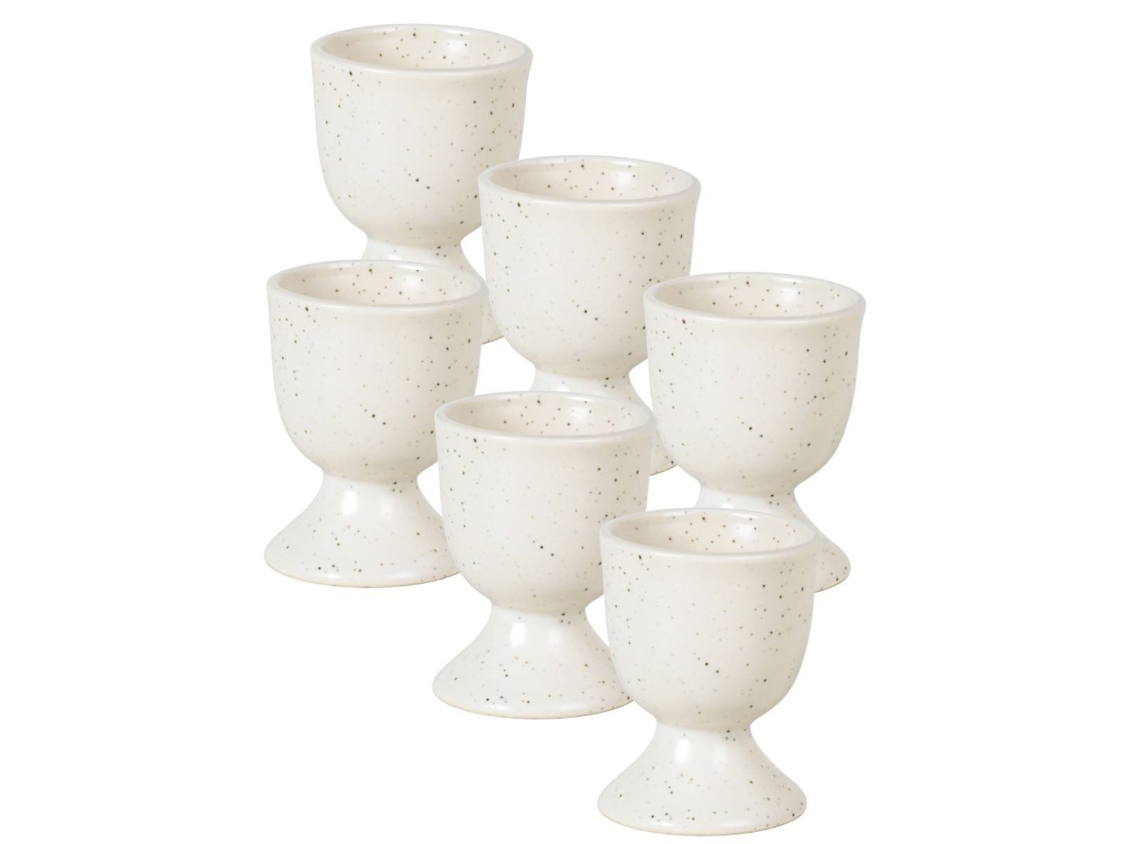 Broste Copenhagen Geschirr-Set NORDIC VANILLA Eierbecher 6,5cm Set6, Steingut