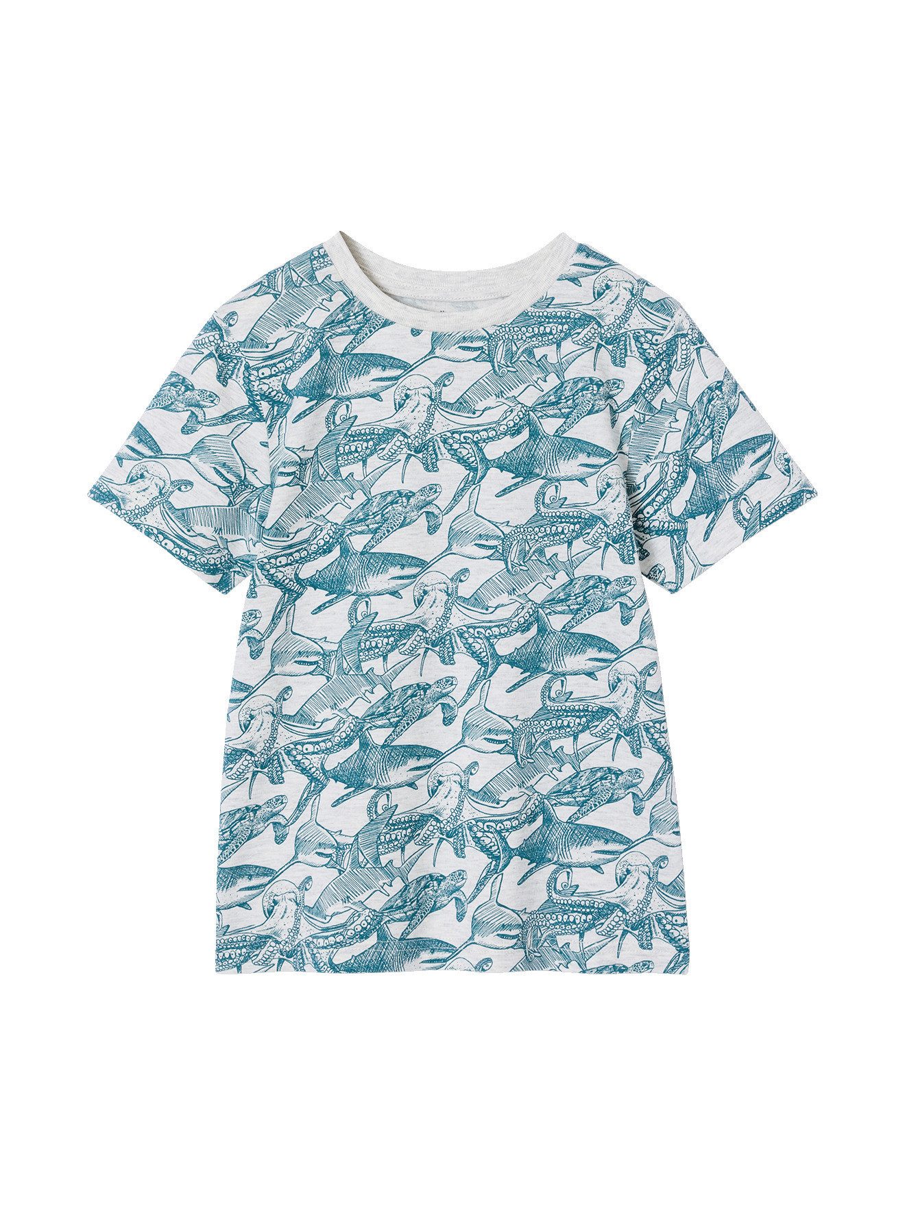 Kurzarmshirt T-Shirt mit Print und Recycling-Baumwolle Jungen