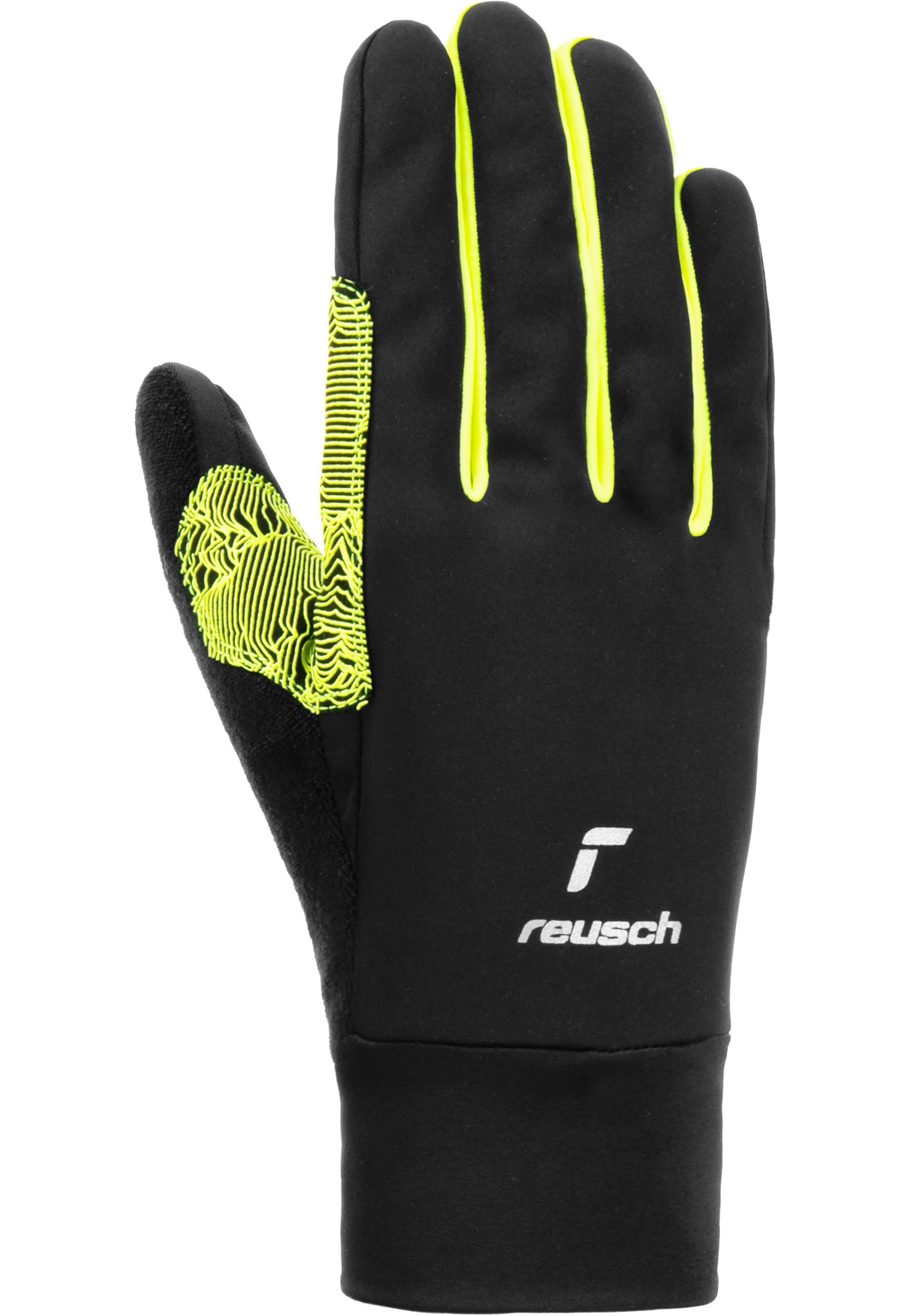 mit Skihandschuhe gelb-schwarz optimalen Grip STORMBLOXX Reusch Arien