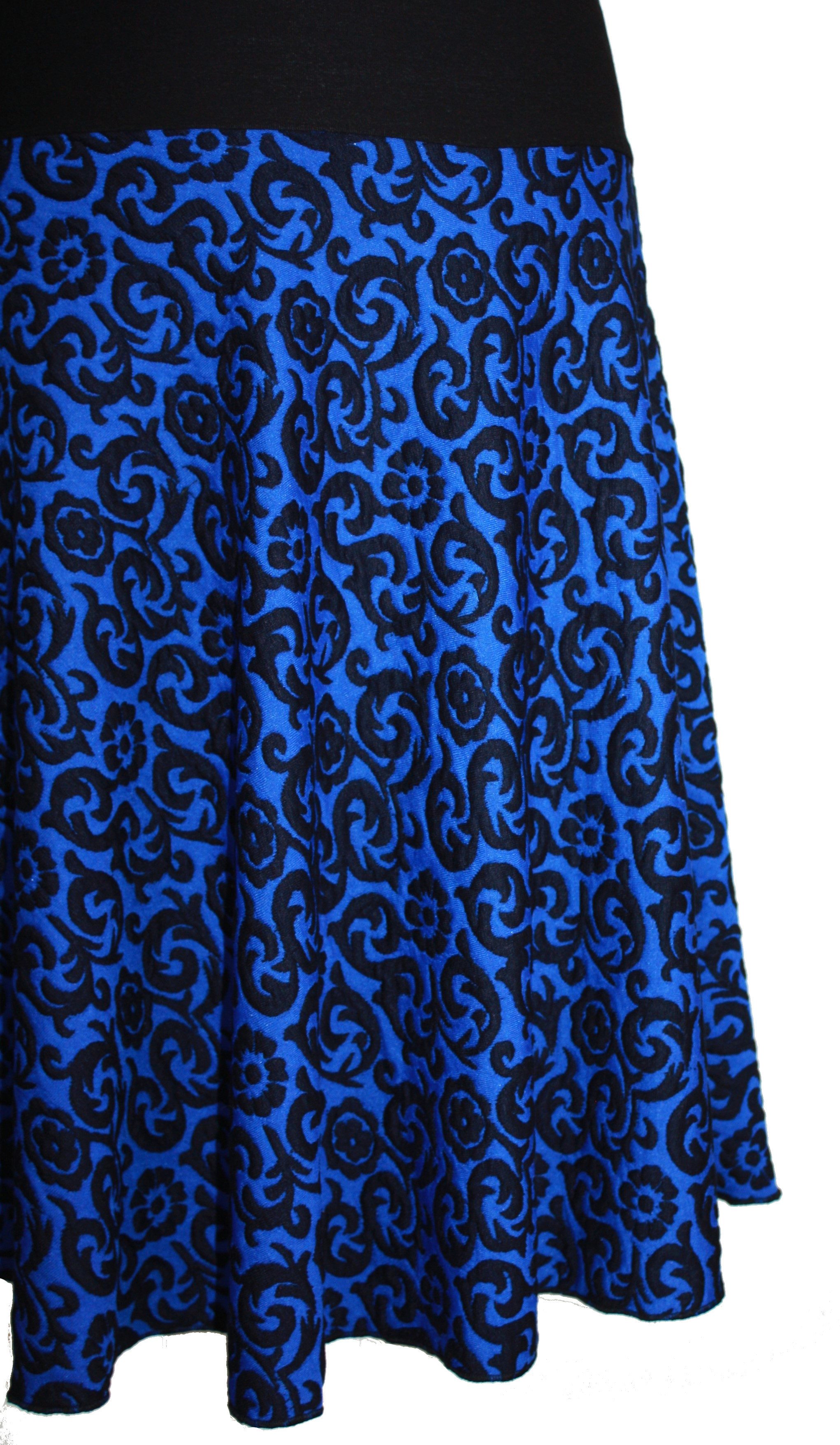 dunkle design Strickrock 68cm Schwarz Blau Lachs Wade elastischer Bund