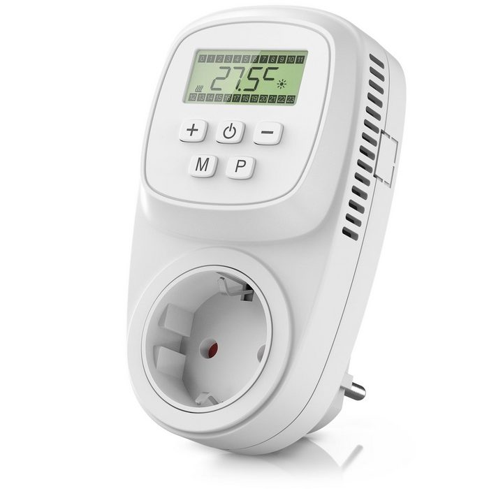 BEARWARE Steckdosen-Thermostat max. 3680 W 1-St. digital programmierbar Temperaturregelung 5° – 35°C